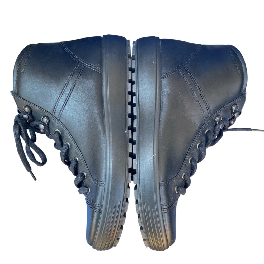 ECCO Black Leather Lace-Up Sneaker Boots Soft Tred 7 II ?